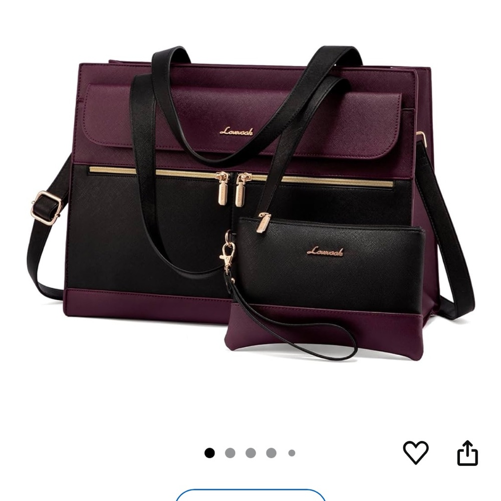 Purple and Black Women's Bag Set